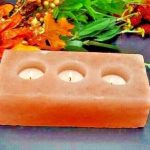 Himalayan Salt Tealight Candle Holder | 3 Votive Candle | Authentic | Home Decor | Soothing and Calming Effects | Pink Rock Salt Holder | 8"
