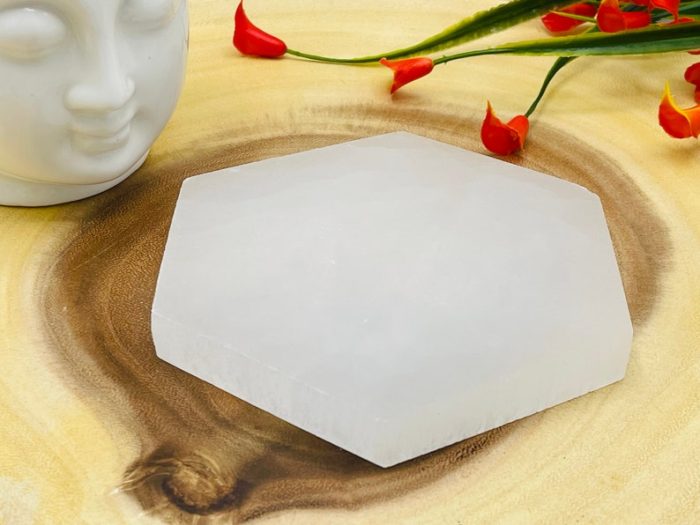 Selenite Charging Station | Hexagon Plate | Chakra Activator | Reiki | Metaphysical Crystal | Meditation | Powerful Healer | 3 inch & 4 inch