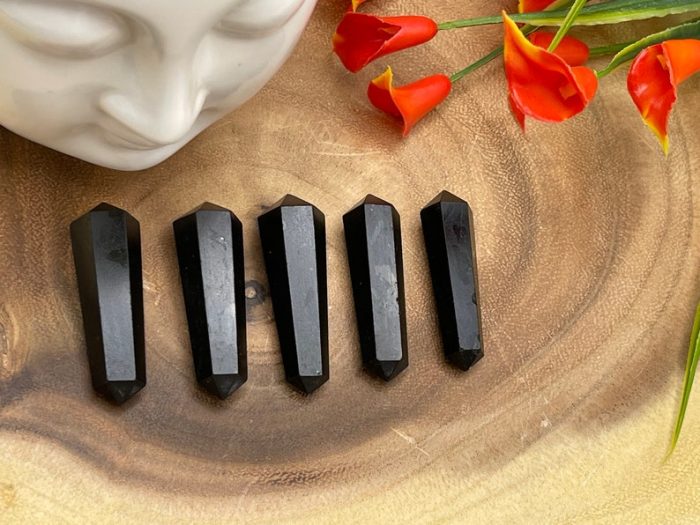 Black Tourmaline Pointer | Tourmaline Pointer wand | Tourmaline Double Terminated Point | Crystal Point | Healing Crystal Tower 1.5 Inch