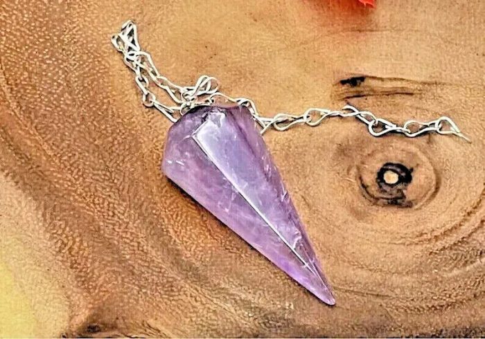 Amethyst Crystal Pendulum With Silver Plated Chain