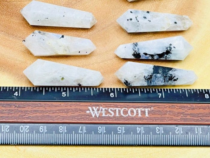 Rainbow Moonstone Crystal Points | Moonstone Pointer wand | Moonstone Double Terminated Point | Crystal Point | Crystal Tower 1.5 Inch