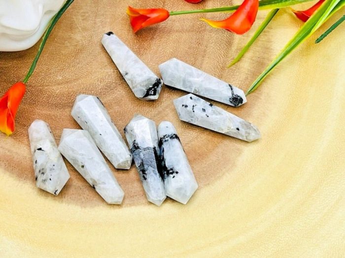 Rainbow Moonstone Crystal Points | Moonstone Pointer wand | Moonstone Double Terminated Point | Crystal Point | Crystal Tower 1.5 Inch