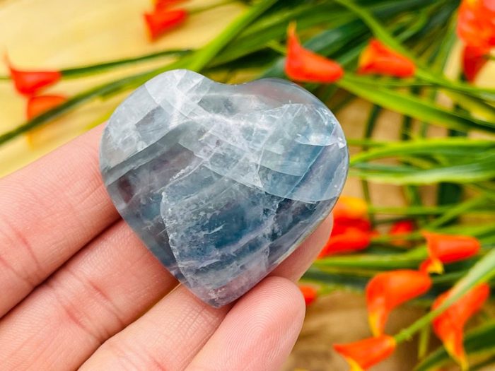 Fluorite Heart | Fluorite Crystal Heart | Healing Gemstone | Cleansing & Balance | Metaphysical Crystal | Massage Stone 1", 1.5", 2"