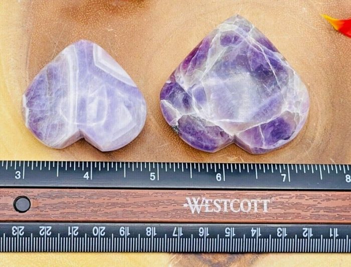 Amethyst Hearts | Amethyst Crystal Hearts | Amethyst Pocket Hearts | Metaphysical Healing Tool | Crown Chakra | Reiki