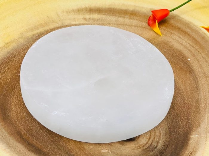 Selenite Charging Station | Round Charging Plate | Chakra Activator | Reiki Crystal | Spiritual Growth | Meditation | 4 inch (10 cm)