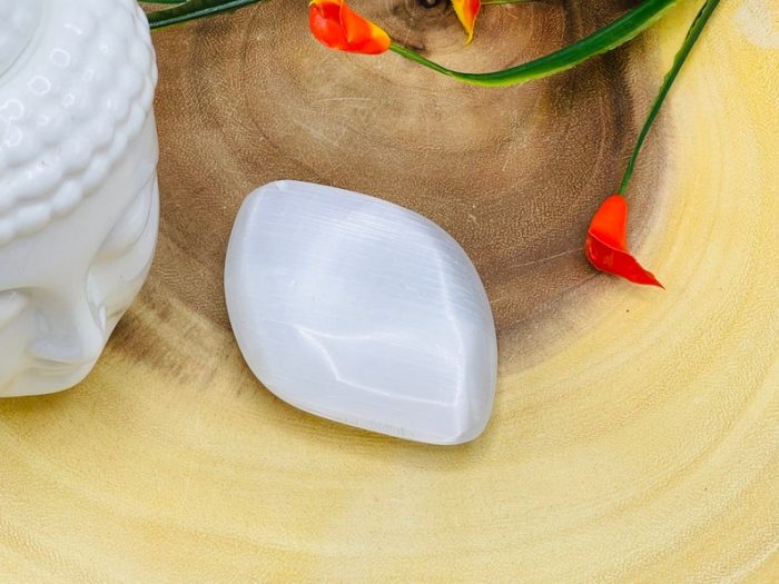 Selenite Palm Stone | Selenite Pocket Stone | Chakra Activator | Reiki Tool | Meditation | Powerful Healer | Selenite Crystal Healing Stone