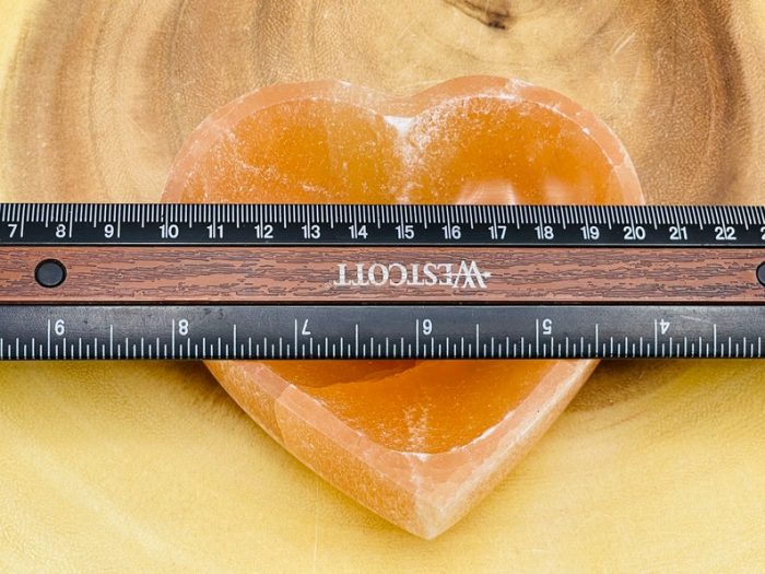 Orange Selenite Heart Shape Charging Bowl | Selenite Charging Station | Chakra Activator | Crystal Cleansing Bowl | Reiki | 10 cm (4 inch)