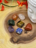 7 Chakra Stones & Pouch | Selenite Charging Station | Chakra Activator