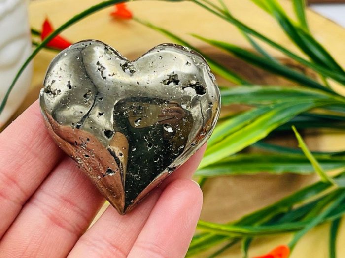 Pyrite Crystal Heart | Fools Gold | Pyrite Heart | Healing Crystal | Powerful Protection Stone | Mental Stability | Strength & Stamina