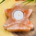Himalayan Pink Salt Star Shape Tealight Candle Holder | Authentic | Beautiful Decor | Soothing & Calming Effects | 4" Width