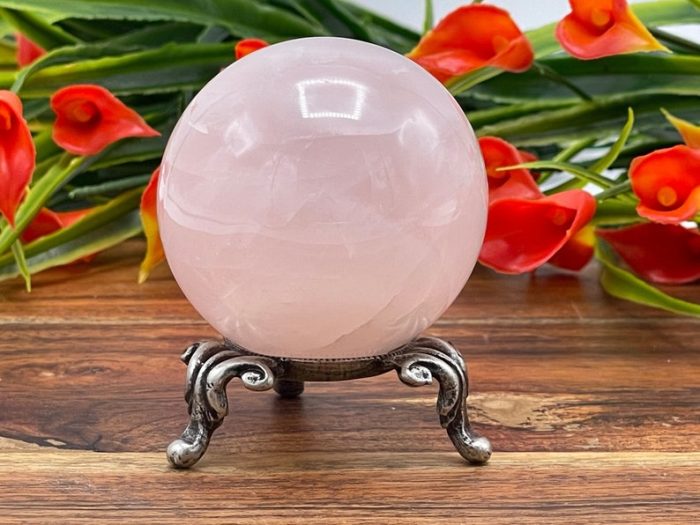 Rose Quartz Sphere | Pink Rose Quartz Healing Sphere | Crystal Sphere | Crystal Ball | Healing Crystal | Crystal Decor | 2 inch (50 mm)