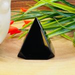 Black Obsidian Cubical Pyramid | Black Obsidian Crystal | Obsidian Pointer | Reiki Tool | Healing Crystal | Stress Reliever | Meditation 2"