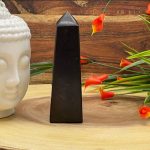 Shungite Obelisk | Shungite Crystal Tower | Black Point | Handmade Healing Crystal |  Highly Energetic Metaphysical | EMF Protection | 5"