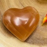 Caramel Honey Calcite Heart | Brown Crystal Heart | Handmade | Chakra | Healing Gemstone | Cleansing & Balance | Metaphysical Crystal | 2"