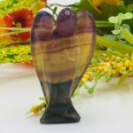 Fluorite Crystal Angel | Crystal Figurine | Standing Statuette | Hand Carved | Angelic Reiki | Metaphysical l Realistic Detailed