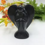 Shungite Angel | Heart Chakra | Crystal Figurine | Standing Statuette | Angelic Reiki | Metaphysical | Realistic Detailed | EMF Protection