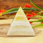 Pineapple Banded Calcite Pyramid | Lemon Calcite Pyramid | Handmade Crystal | Healing Pyramid | Metaphysical Pyramid | Meditation | 3" Inch