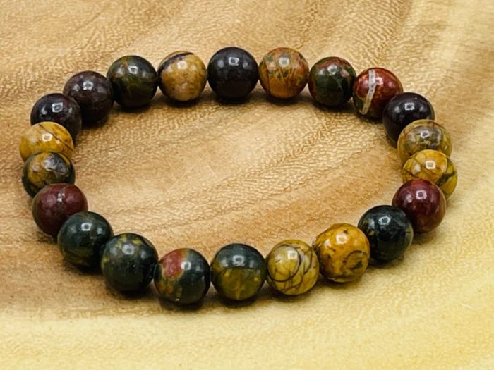 Multi Picasso Jasper Bracelet | Beautiful Healing Jewelry | Chakra Jewelry Bracelet | Reiki Stones | Good Luck Charm | Chakra Bracelet | 8mm