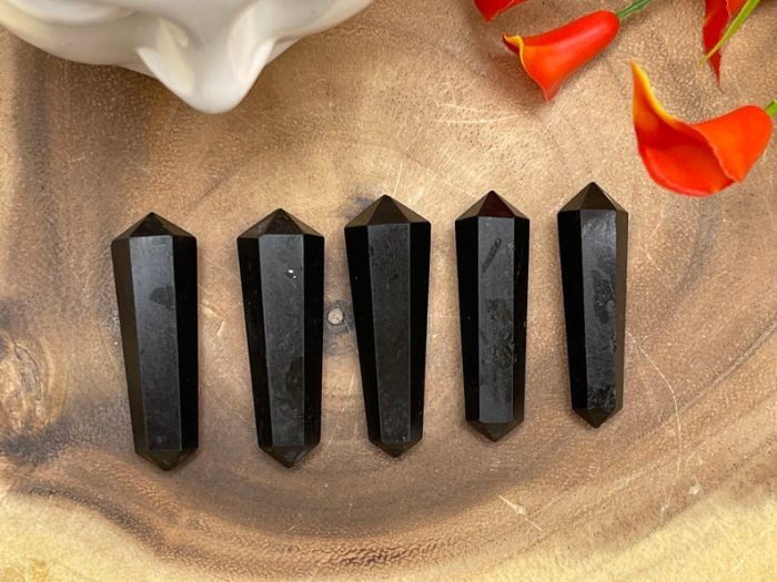 Black Tourmaline Pointer | Tourmaline Pointer wand | Tourmaline Double Terminated Point | Crystal Point | Healing Crystal Tower 1.5 Inch