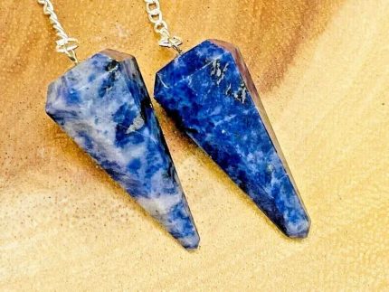 Sodalite Crystal Pendulum With Silver Plated Chain