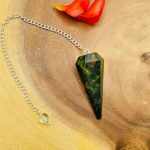 Bloodstone Crystal Pendulum | Bloodstone Point Pendulum | Heliotrope Stone | Bloodstone Jasper | Healing Dowsing Energy Balancing | Faceted