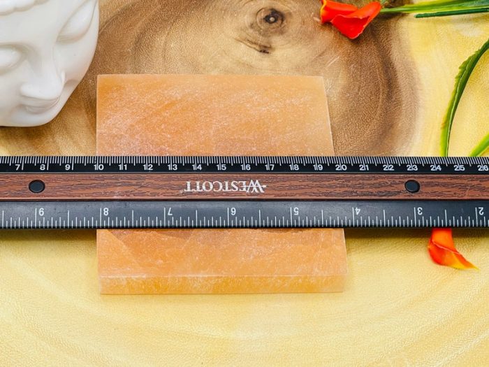 Orange Selenite Square Charging Station With Chakra Tumbled Stones & Velvet Pouch | Healing Crystal | Chakra Activator | Metaphysical