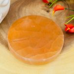 Orange Selenite Charging Station | Round Charging Plate | Chakra Activator | Charging Bar | Metaphysical Crystal | Powerful Healer | 4 inch