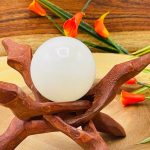 Snow White Calcite Sphere | Crystal Ball | Hand Polished Crystal | Handmade | Crystal Chakra Reiki Sphere | Cleansing & Balance | 2" (50 mm)