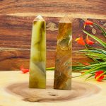 Multi Green Banded Onyx Obelisk | Green Onyx Obelisk | Onyx Crystal Tower | Metaphysical Onyx Pointer | Meditation | Home Decor