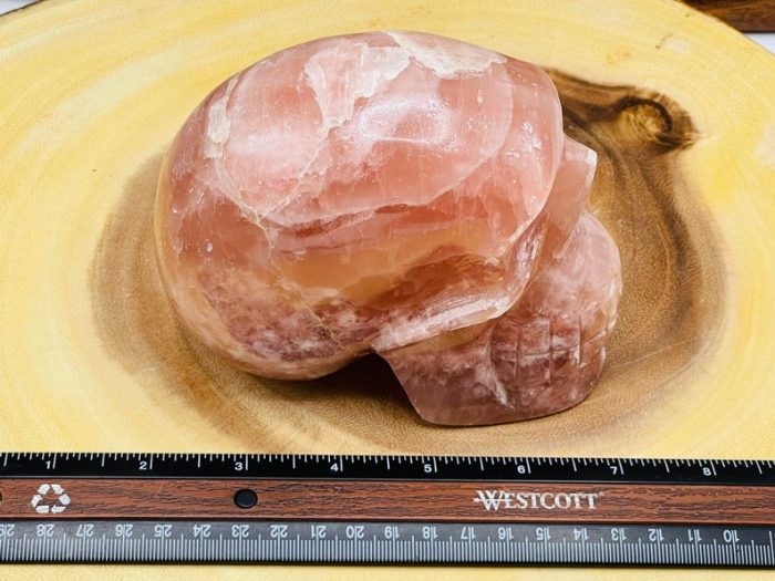 Strawberry Pink Calcite Skull | Pink Calcite | Realistic Detail | Handmade | Crystal Skull | Healing Crystal | Fine Art Sculpture | Reiki