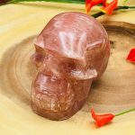 Strawberry Pink Calcite Skull | Pink Calcite | Realistic Detail | Handmade | Crystal Skull | Healing Crystal | Fine Art Sculpture | Reiki