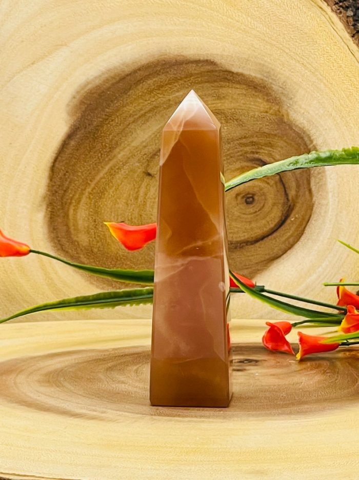 Caramel Calcite Obelisk | Honey Calcite Tower | Calcite Point | Handmade Obelisk | Healing Crystal | Reiki | Metaphysical | Home Decor