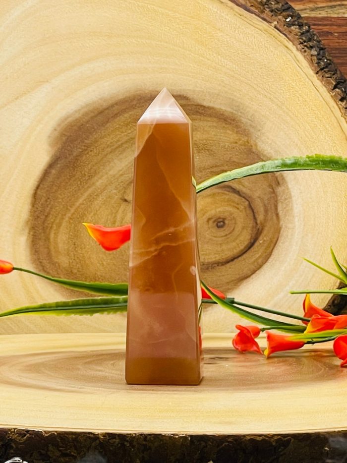 Caramel Calcite Obelisk | Honey Calcite Tower | Calcite Point | Handmade Obelisk | Healing Crystal | Reiki | Metaphysical | Home Decor