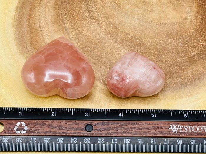 Strawberry Pink Calcite Heart | Metaphysical Heart Decor | Calcite Heart | Hand Carved | Polished Gemstone | Healing Crystal | 1.5" and 2"