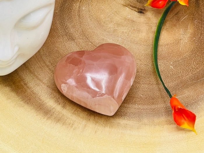 Strawberry Pink Calcite Heart | Metaphysical Heart Decor | Calcite Heart | Hand Carved | Polished Gemstone | Healing Crystal | 1.5" and 2"