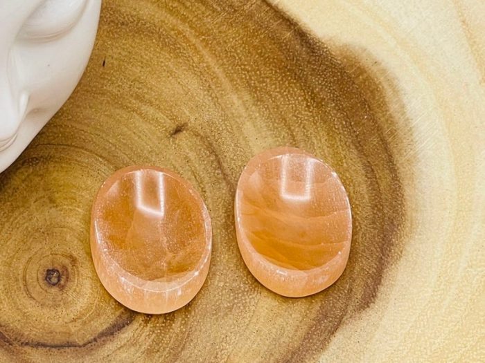 Orange Selenite Worry Stone | Selenite Pocket Thumb Stone | Chakra Activator | Reiki Tool | Meditation | Selenite Palm Crystal Healing Stone