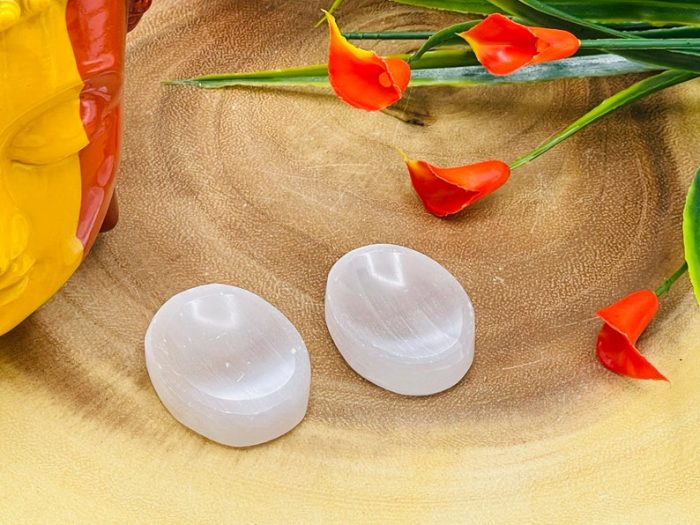 Selenite Worry Stone | Selenite Pocket Thumb Stone | Chakra Activator | Reiki Tool | Meditation | Selenite Palm Crystal Healing Stone