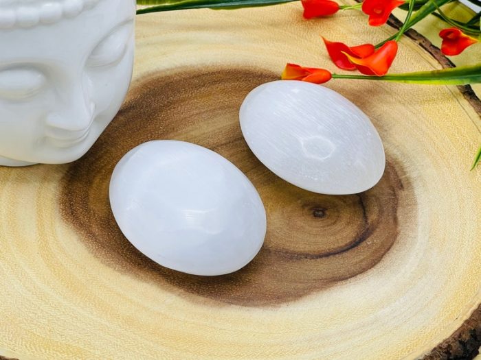 Selenite Palm Stone | Selenite Pocket Stone | Chakra Activator | Reiki Tool | Meditation | Powerful Healer | Selenite Crystal Healing Stone