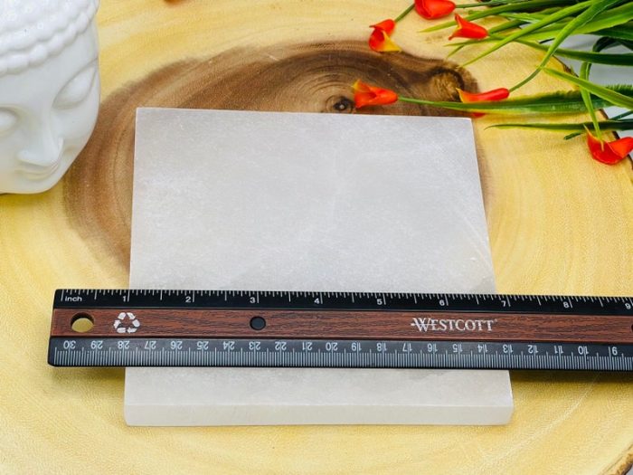 Selenite Charging Station | Selenite Square Plate | Chakra Activator | Reiki | Metaphysical Crystal | Meditation | Powerful Healer | 6 inch