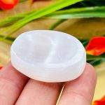Selenite Worry Stone | Selenite Pocket Thumb Stone | Chakra Activator | Reiki Tool | Meditation | Selenite Palm Crystal Healing Stone