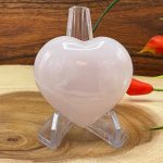 Rose Pink Mangano Fluorescent Calcite Heart | Pink Calcite Crystal Heart | Handmade | Healing Gemstone | Cleansing & Balancing Crystal