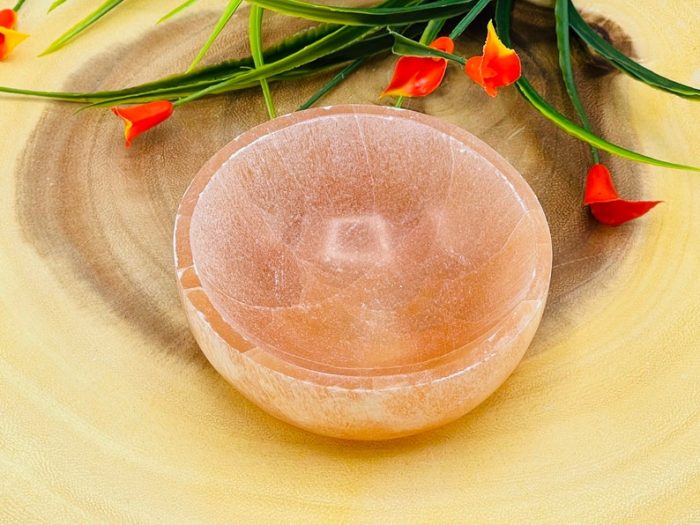 Orange Selenite Bowl | Selenite Charging Station | Chakra Activator | Crystal Cleansing Bowl | Reiki | 4 inch (10 cm)