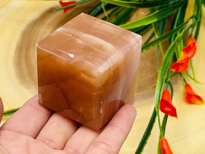 Caramel Honey Calcite Cube | Honey Calcite Paper Weight | Crystal Cube Decor | Crystal Healing | Metaphysical Crystal | 2 x 2 inch