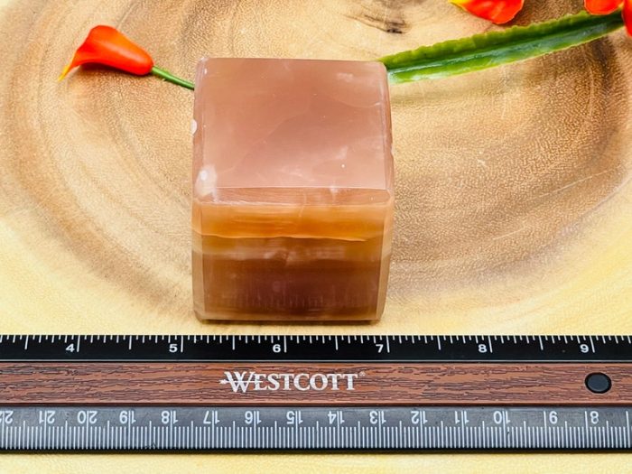 Caramel Honey Calcite Cube | Honey Calcite Paper Weight | Crystal Cube Decor | Crystal Healing | Metaphysical Crystal | 2 x 2 inch