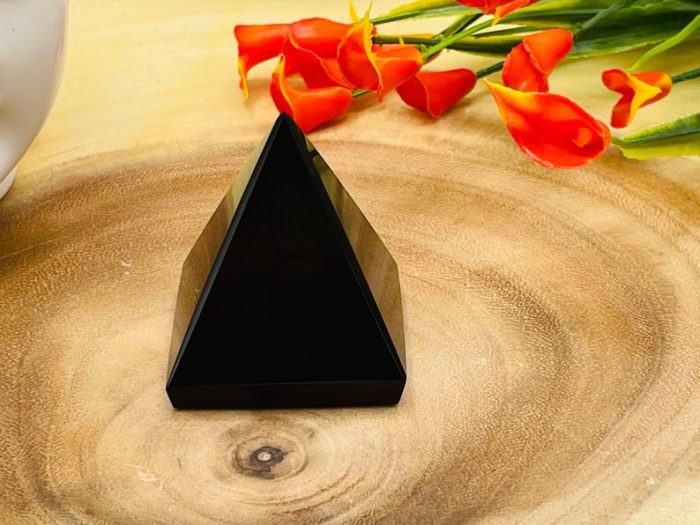 Black Obsidian Pyramid | Black Obsidian Crystal | Obsidian Pointer | Reiki Tool | Healing Crystal | Stress Reliever | Meditation