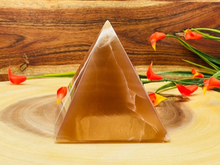 Caramel Honey Pyramid | Crystal Pyramid | Handmade Crystal | Healing Pyramid | Metaphysical Pyramid | Meditation | Home Decor