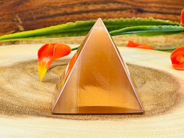 Caramel Honey Pyramid | Crystal Pyramid | Handmade Crystal | Healing Pyramid | Metaphysical Pyramid | Meditation | Home Decor