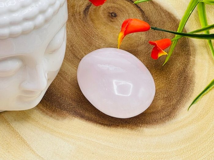 Rose Pink Mangano Fluorescent Calcite Palm Stone | Calcite Palm Stone | Healing Gemstones | Cleansing & Balancing Stone