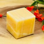 Orange Calcite Cube | Yellow Calcite Paper Weight | Crystal Cube Decor | Healing Crystal | Metaphysical Crystal | 2 x 2 inch