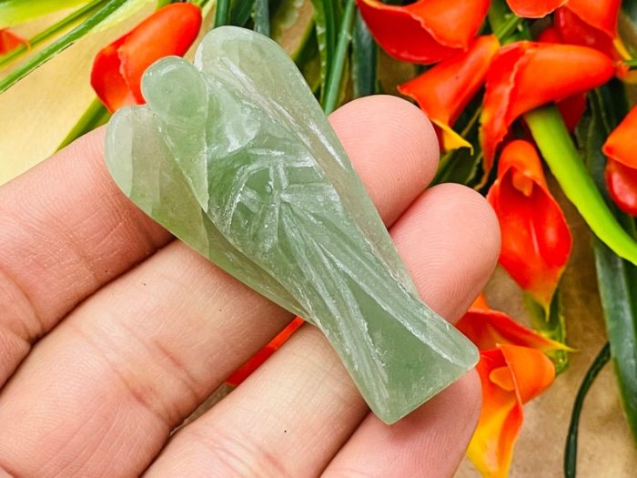 Green Aventurine Angel | Aventurine Crystal Figurine | Crystal Angel | Healing Stone | Heart & Throat Chakra Stone | Standing Statuette